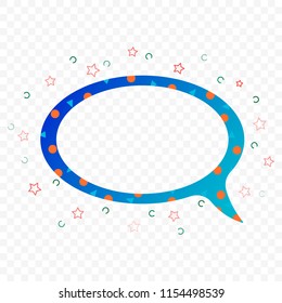 Transparent chat cloud in colorful execution. Vector illustration on a transparent background