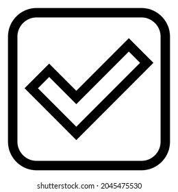 Transparent Checkmark Tick Outline Correct Symbol Stock Vector (Royalty ...