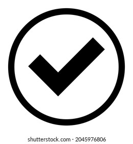 Marca de verificación transparente. Símbolo del esquema correcto. Sí, inicia sesión en círculo. Ilustración de marca de verificación. Icono de voto