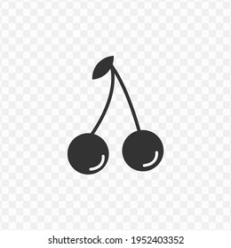 Transparent cherry icon png, vector illustration of an cherry icon in dark color and transparent background(png)