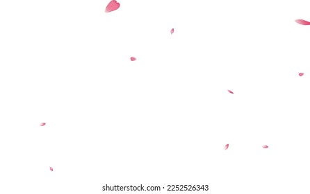 Transparent Cherry Petal Vector White Background. Color Realistic Flower Petal Product. Apple Petal Beauty Backdrop. Flying Sakura Petal Pattern.