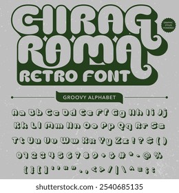 Transparente Chirag Rama Groove Retro Vintage Display Negrito Fonte alfabeto