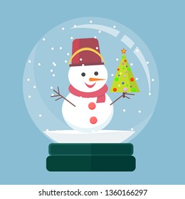 Transparent Christmas ball . Stock flat vector illustration.
