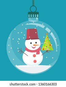Transparent Christmas ball . Stock flat vector illustration.