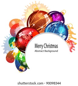 Transparent Christmas decorations on an  abstract color background