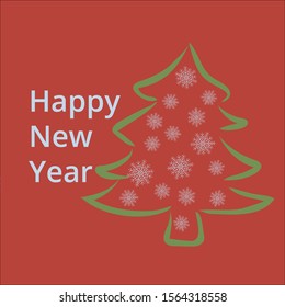 Transparent Christmas tree with snowflakes inside with the inscription