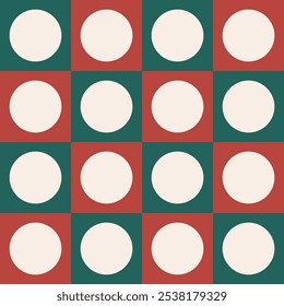 Transparent Circle all-over in square, two tone christmas color seamless pattern vector for wallpaper, wrapping paper, digital printing manufacture.