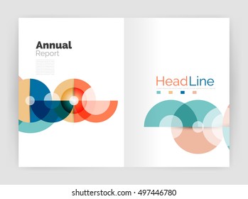 Transparent circle composition on business annual report flyer. Vector illustration