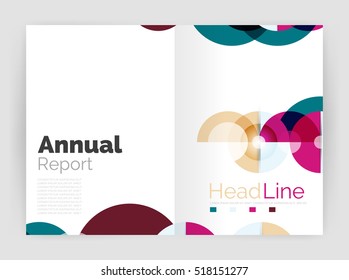 Transparent circle composition on business annual report flyer. Vector illustration