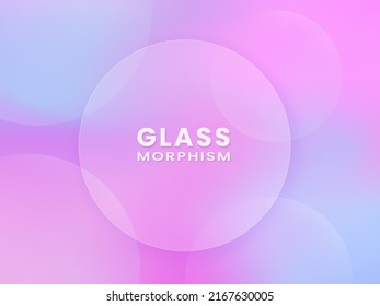 Transparent circle in glass morphism style. Place for your texts. Vector illustration.