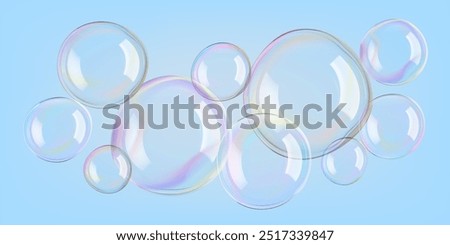 Image, Stock Photo Multicolored hot air balloon flying in sky at tourist site