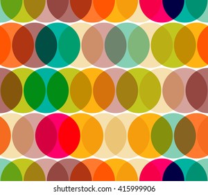 Transparent circles abstract geometric seamless pattern