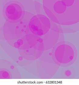 Transparent circles on a bright colored background. Abstract bubbles.