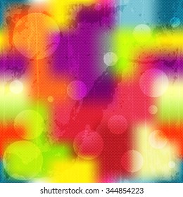 Transparent circles on colored bright background grunge texture seamless background