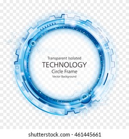 Transparent Circular Technology Frame Abstract Background.