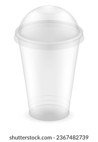transparent clear disposable plastic cup vector illustration isolated on white background