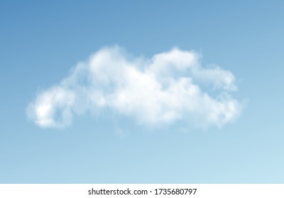 Transparent clouds isolated on blue background. Real transparency effect. Vector illustration EPS10