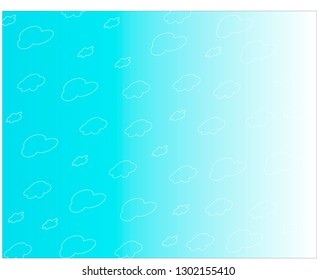 transparent clouds pattern on turquoise background