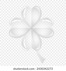 Transparent clover leaf. St Patrick's Day symbol, Irish lucky shamrock. Endless repeated backdrop, texture, wallpaper.