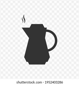 Transparent coffee pot icon png, vector illustration of an coffee pot 
 icon in dark color and transparent background(png)