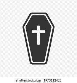 Transparent coffin icon png, vector illustration of an coffin icon in dark color and transparent background(png).