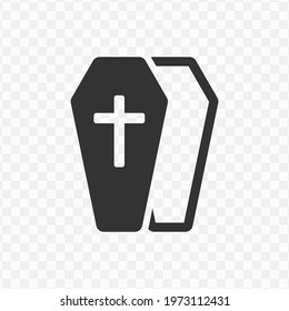 Transparent coffin icon png, vector illustration of an coffin icon in dark color and transparent background(png).