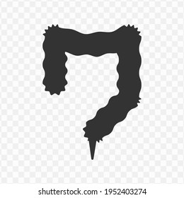 Transparent colon icon png, vector illustration of an colon icon in dark color and transparent background(png)
