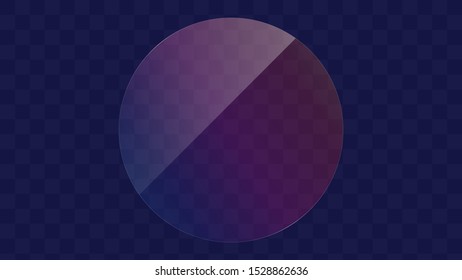 Transparent color glass vector design. Circle glass