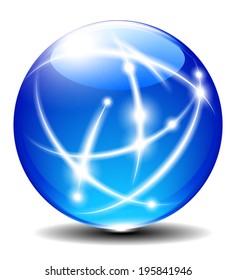 Transparent colored ball Communication Internet Globe