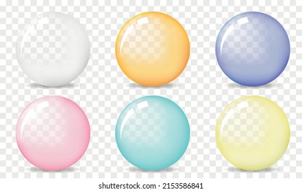 Transparent colored bubbles. Vector illustration.