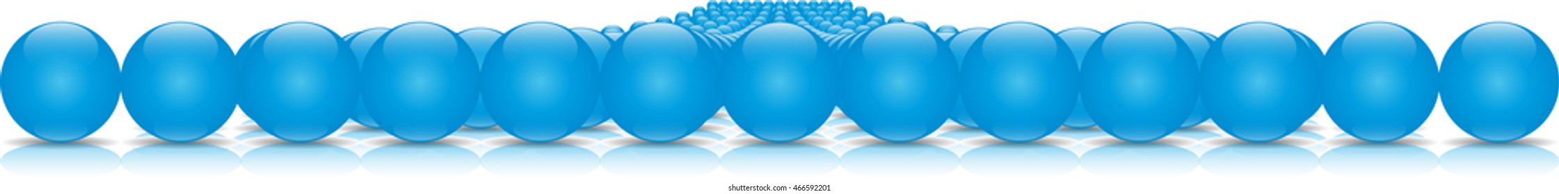 transparent and colored realistic glass balls. Depth of field settings. 3D rendering.