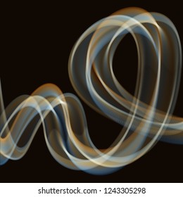 Transparent colored smoke waves on a black background.