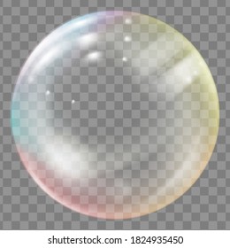 Transparent colored soap or water bubble.