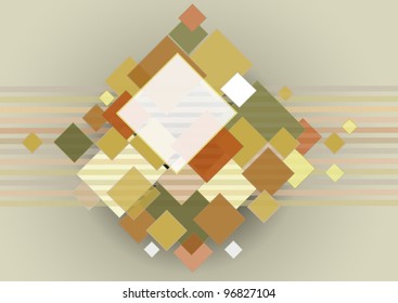 Transparent colored squares lying in the corner.Banner.