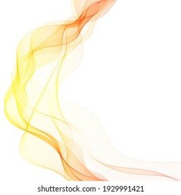 Transparent colored vector wave flow on a white background. Vector abstract background.