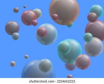A transparent colorful group of bubbles. 