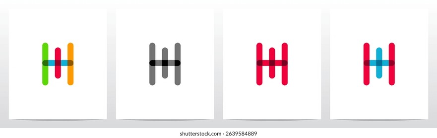 Transparent Colorful Plus Cross Positive Sign Symbol Letter Initial Logo Design H