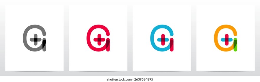Transparent Colorful Plus Cross Positive Sign Symbol Letter Initial Logo Design G