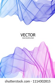 Transparent colorful shape on a white background. Beautiful abstract design, wavy shape, vector.
