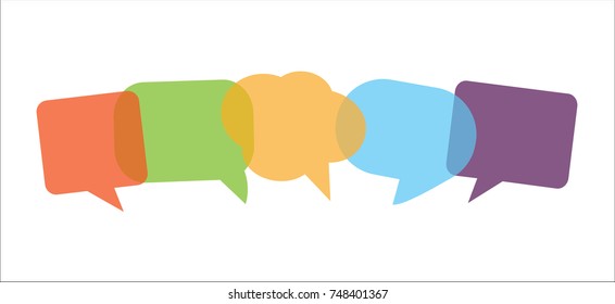 Transparent Colour Speech Bubbles In Vector Graphics