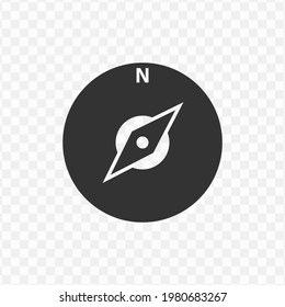 Transparent compass icon png, vector illustration of compass in dark color and transparent background(png).