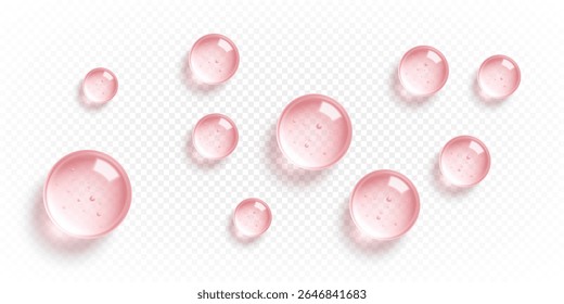 Gotas de soro cosmético transparente. Gel incolor. Produto cosmético hidratante. ácido hialurónico Ilustração vetorial