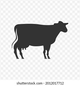 Transparent Cow Icon Png, Vector Illustration Of An Cow Icon In Dark Color And Transparent Background(png)