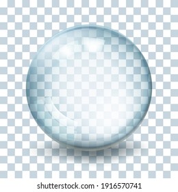 Transparent Crystal Sphere On Transparent Background. Magical Ball Of Divination, Fortune Telling And Dream Interpretation. EPS 10 Contains Transparency.