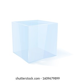 Transparent cube. 3d geometric shape. Vector illustration isolated on white background - Powered by Shutterstock - Get 15% off with code: PIKWIZARD15