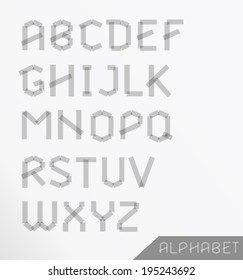 Transparent cut alphabet set. Typographic sign, design illustration