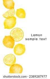 Transparent Cut Lemon Frame Illustration Material