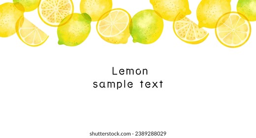 Transparent Cut Lemon Frame Illustration Material