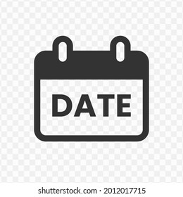 Transparent date icon png, vector illustration of an date icon in dark color and transparent background(png)