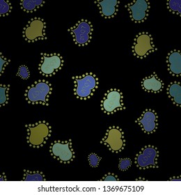 Transparent. Decor element for greeting cards. Seamless Valentines Day background of blue, black and green hearts. Symbol of love for the label gift packages. Flower petal in shape of heart confetti.